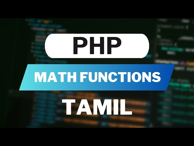 PHP Math Functions in Tamil | Full Course for Beginners | Web Development Tutorial