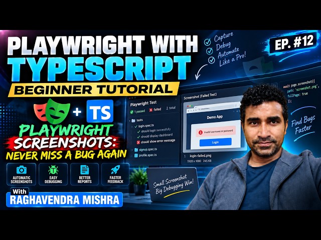 Playwright with TypeScript Beginner Tutorial #12 | Playwright Screenshots: Never Miss a Bug Again