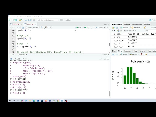 Binomial, Poisson and Normal Distribution with R