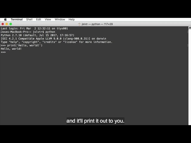 172  Terminal video running Python