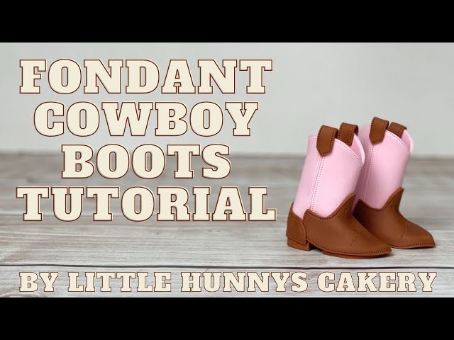 Fondant cowboy boot cake topper tutorial