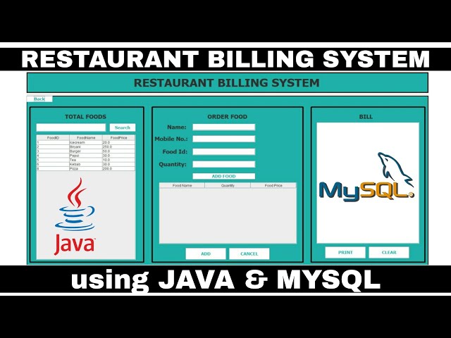 Restaurant Billing System in Java | Java Swing | MySQL | Billing Management System | Java Project