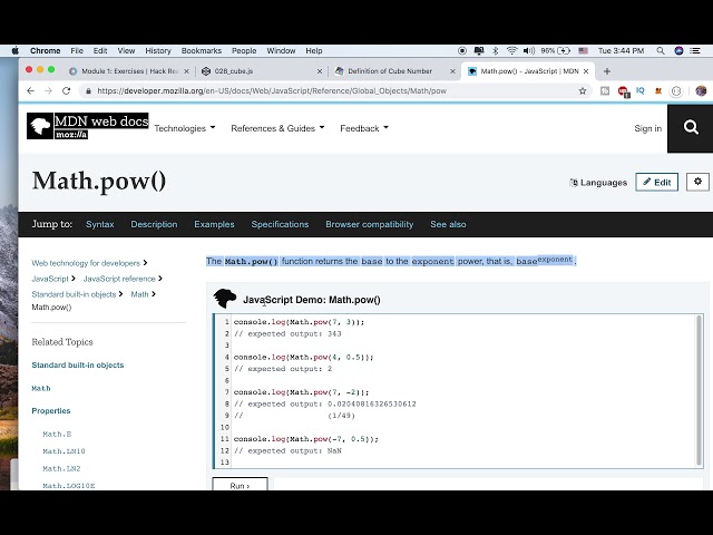 JavaScript Exercises | Hack Reactor's Bootcamp Prep | Module 1 Exercises 028_cube