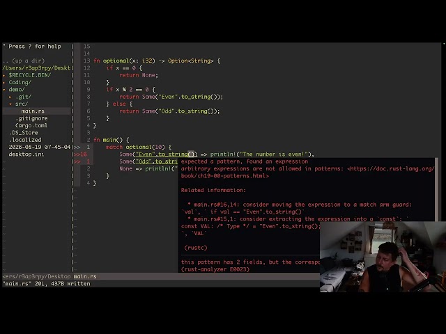 Rust - Playing with Option and Enum