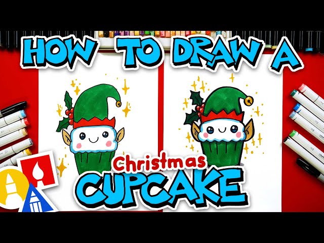 How To Draw A Christmas Elf Cupcake