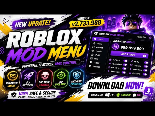 Roblox Mod Menu 2.733.988 Unlimited Robux | Roblox Mod Apk | Roblox Mod Menu