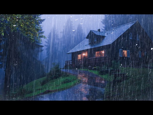 Heavy Rain To Sleep Immediately - Intense Rainstorm for Deep Sleep & Relaxation, Relax, Study