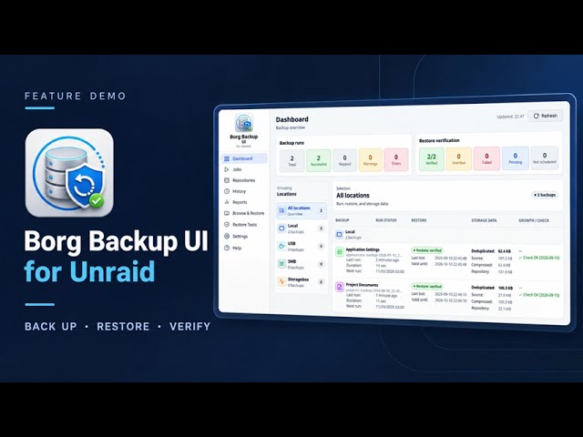 Unraid Backup & Restore - Borg Backup UI Demo