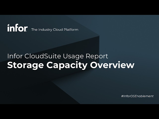 Informe de uso de Infor CloudSuite: Descripción general de la capacidad de almacenamiento