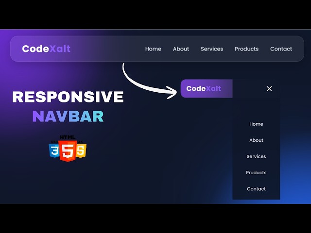Modern Responsive Navbar Design | HTML CSS JavaScript