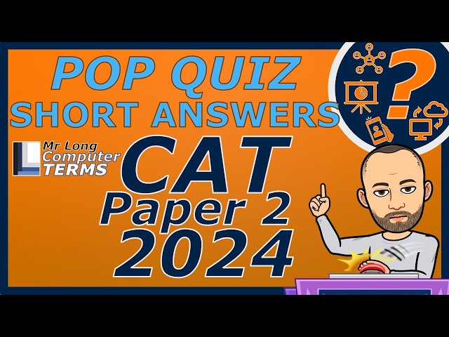 CAT | Short Answers | Grade 12 | Paper 2 2024 | Question 1 to 3 | Computer Terms Podcast