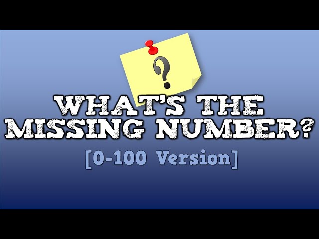 What's the Missing Number [1-100 Version] (Can you figure out the MISSING number?)