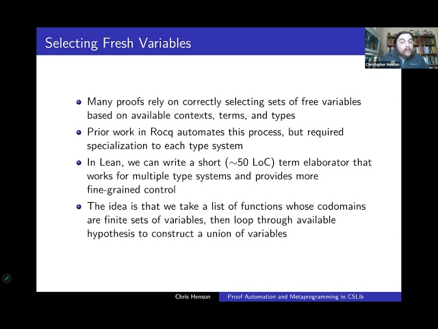Chris Henson - Locally Nameless Lambda Calculi (Lean Together 2026)