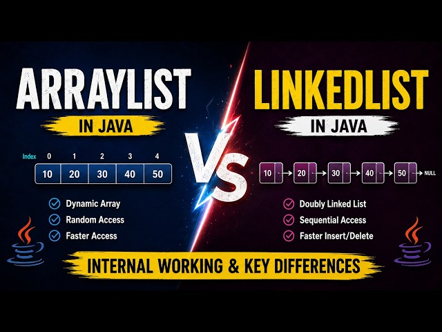 ArrayList vs LinkedList # most frequently asked interview questions