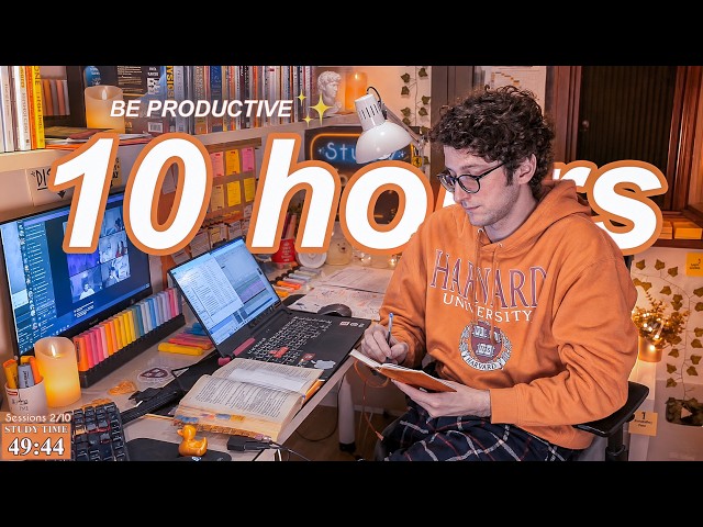 STUDY WITH ME LIVE | 10 HOURS ✨ Harvard Alumnus, Chill Work With Me, Rain Sounds, Pomodoro Timer