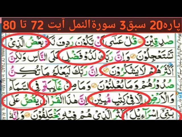 Parah 20 Lesson 3|Surah NamL ayyt 72to80|Learn Quran With Tajveez Word by word|Beautiful Reaction