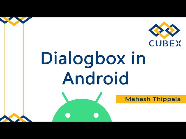 Dialogbox in Android.