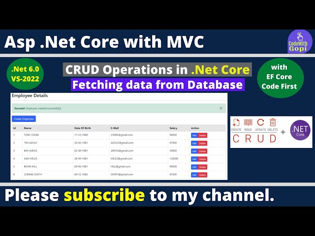 🔍Display Data from Database in ASP.NET Core MVC | EF Code First in Visual Studio 2022 (Step-by-Step)
