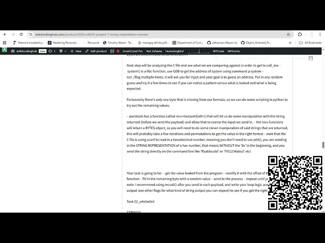 CS6035 Project 7 Binary Exploitation Solved