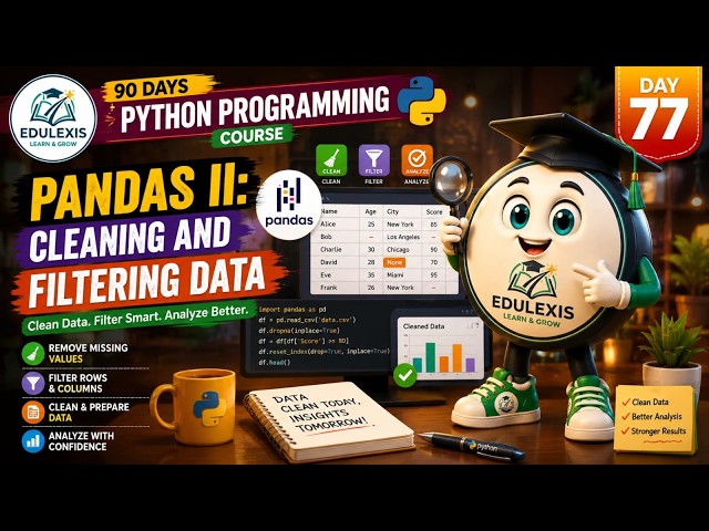 Day 77: Pandas II — Cleaning & Filtering Data 🐼🐍 | Edulexis
