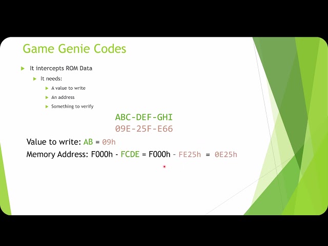 Game Genie Codes   Part 1