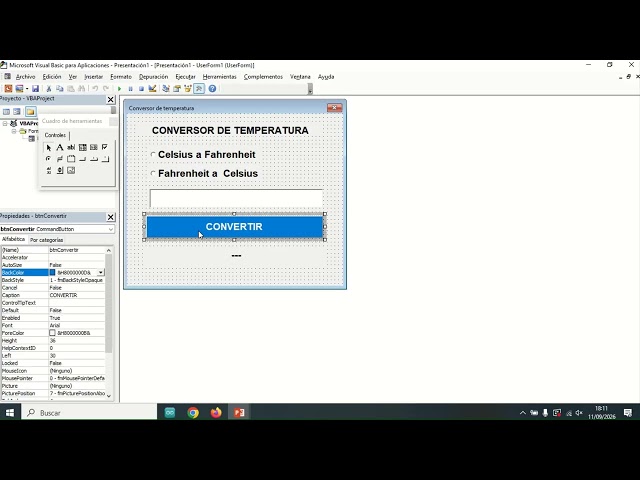 Visual Basic para Aplicaciones tutorial para principiantes  Conversor de temperatura PowerPoint.