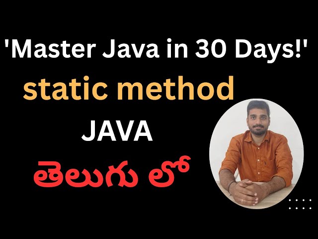 static method in Java(Telugu)
