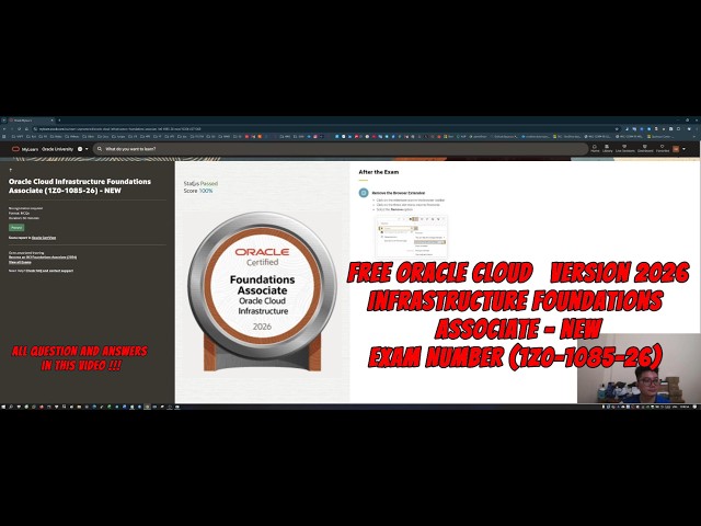 1Z0-1085-26 Oracle Cloud Infrastructure Foundations Associate  Questions & Answer Free Certification