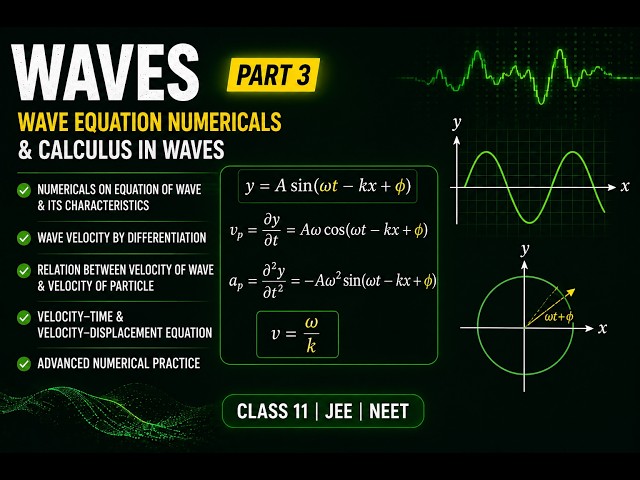 Wave Part 3 – Wave Equation Numericals, Wave Velocity by Differentiation | Class 11 | JEE | NEET