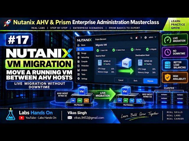 #17 Nutanix AHV VM Migration | Move a Running VM Between AHV Hosts Step-by-Step