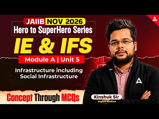 JAIIB IE and IFS English | Module A UNIT 5 : Infrastructure including Social Infrastructure | MCQs