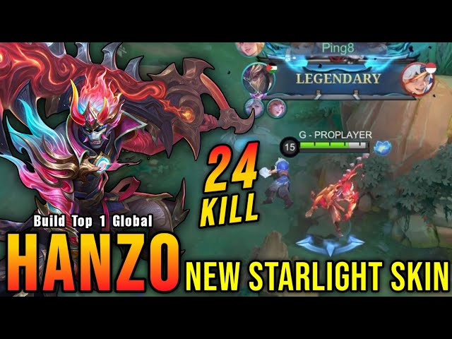 24 Kills!! Fangs of Slaughter Hanzo New STARLIGHT Skin!! - Build Top 1 Global Hanzo ~ MLBB