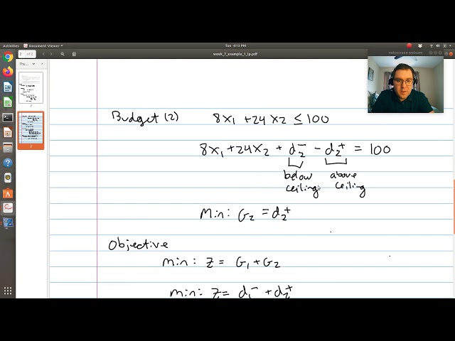 Goal Programming (Advertisement) Example 1: LibreOffice Calc