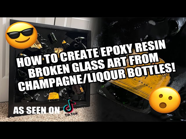 EPOXY RESIN BROKEN CHAMPAGNE LIQUOR BOTTLE WALL ART | HOW TO MAKE $5000 FAST