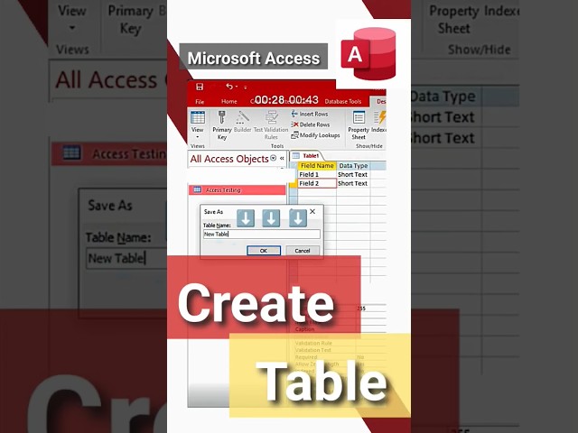 Create New Table in Access | How to Create | Microsoft Access Tutorial