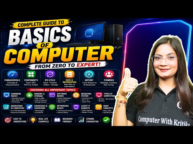 Basics of Computer Full Course | Computer Fundamentals Complete One Shot | Beginners to Advanced ...