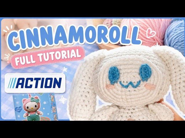 I CROCHETED CINNAMOROLL FROM THE ACTION KIT! 🩵 | FULL TUTORIAL