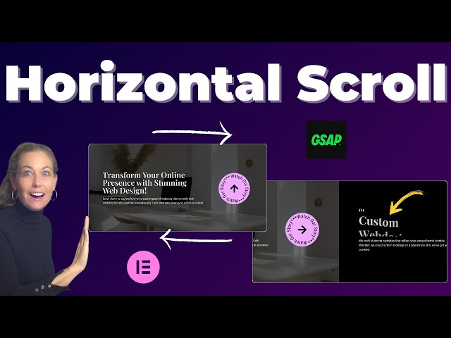 Elementor Horizontal Scroll Animation: GSAP Text Stagger & Image Effects (2024)