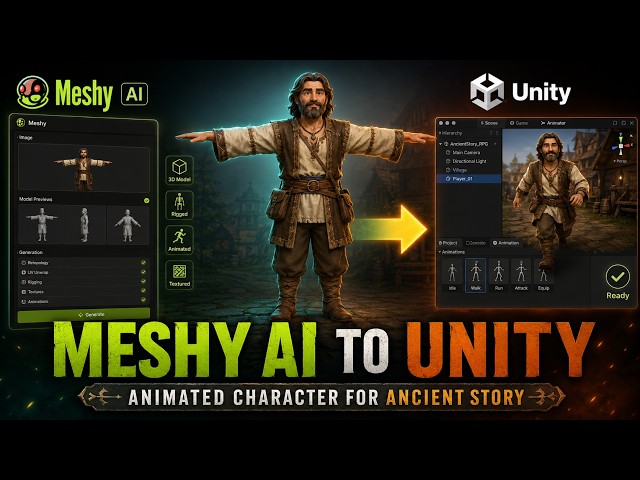 Meshy AI to Unity: How I Made a Fully Animated RPG Character