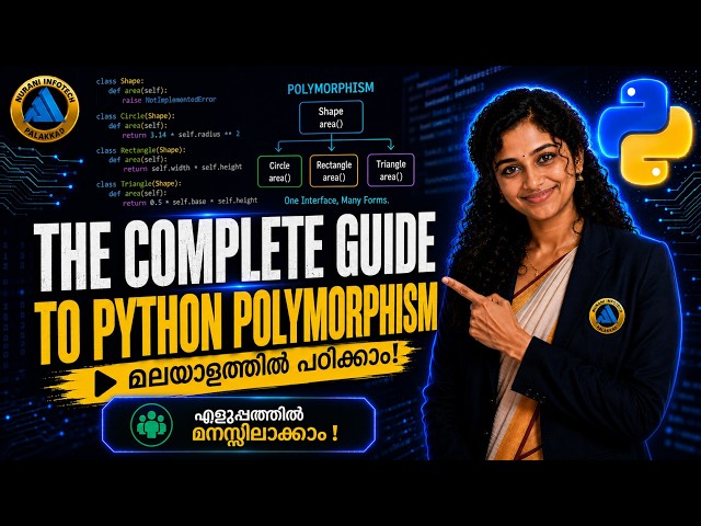 Python Programming #27: Polymorphism | Free Course in Malayalam (BTech, CBSE, BSc, MCA, MSc)
