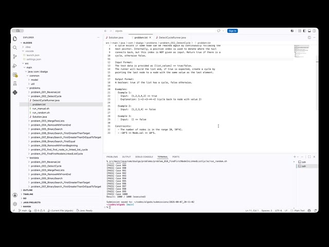 Linked List Cycle Detection with 2 Pointers | Floyd’s Algorithm | Java
