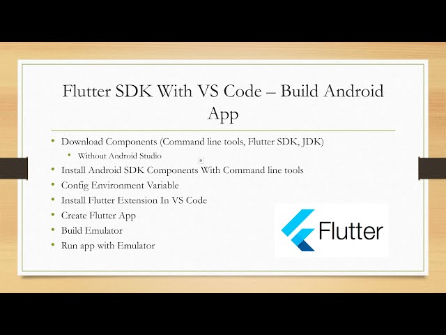 Setup Flutter SDK With VS Code - Build Android App