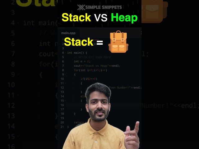 Stack vs Heap Memory | #memory #stack #heap #dsa