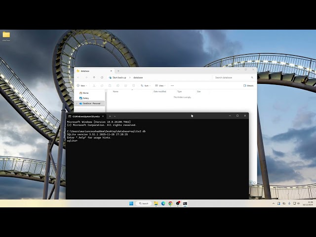 Create database with sqlite