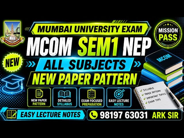 M.Com Sem 1 NEP All Subjects || M.Com Sem 1 NEP | Imp Question Paper | Mumbai University M.Com Se...