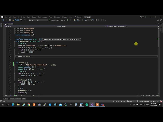 OOP244NAA - 2241 -17 Apr 02- Constraint Casts and class templates review