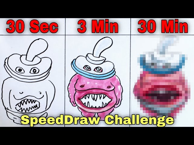 Drawing Binky Drinky in 30Sec, 3Min and 30Min (DARK PALS) How to draw Binky Drinky