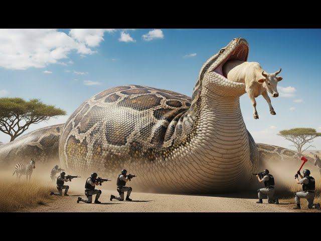 Brave Heroes Save Poor Cow From Deadly Giant Mutant Python 🐍 | Heart-Stopping Jungle Rescue!