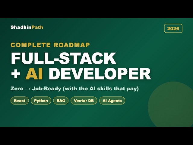 Full-Stack Developer Roadmap 2026 (with AI) — Complete Guide from Zero
