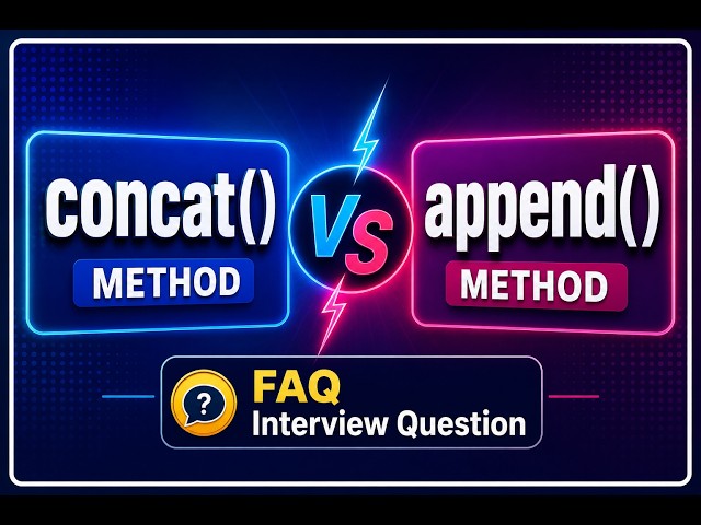 Difference Between concat() and append() in Java | String vs StringBuffer | Java Interview Questions